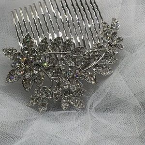 Swarovski flower hair comb